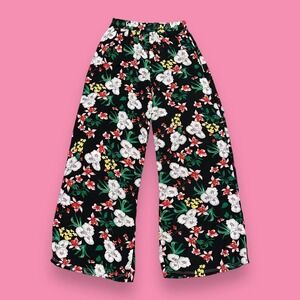 Maze Floral Print Boho Indie Whimsigoth High Waisted Wide Leg Pants Size S